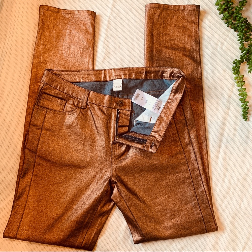 💛VILA💛 32x34” Skinny Azea Coated Pants Lge